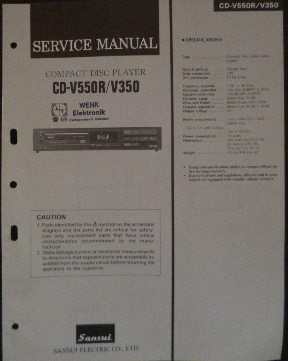Manuel de service - Service manual