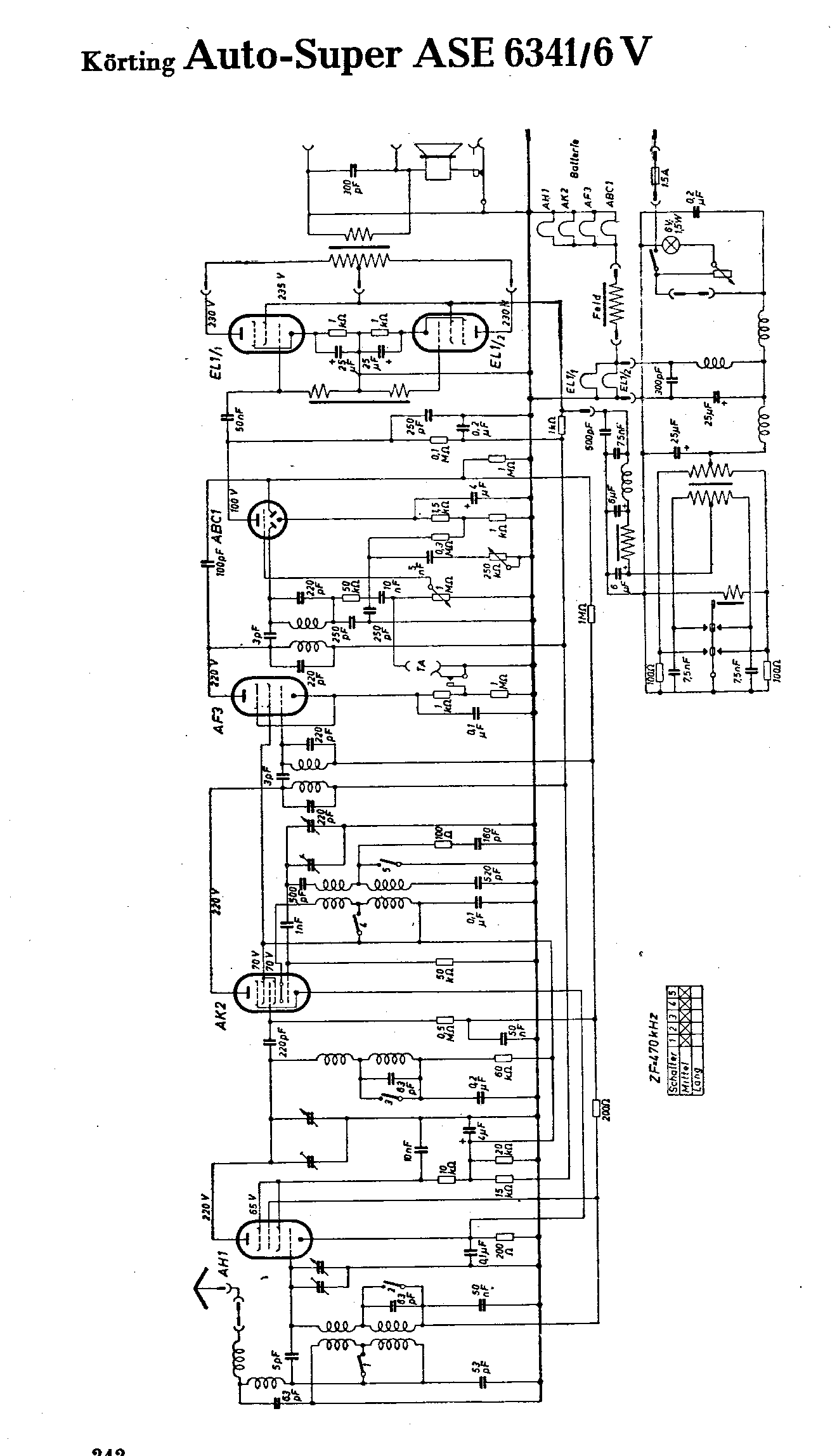Körting Auto-Super ASE 6341-6V Schéma