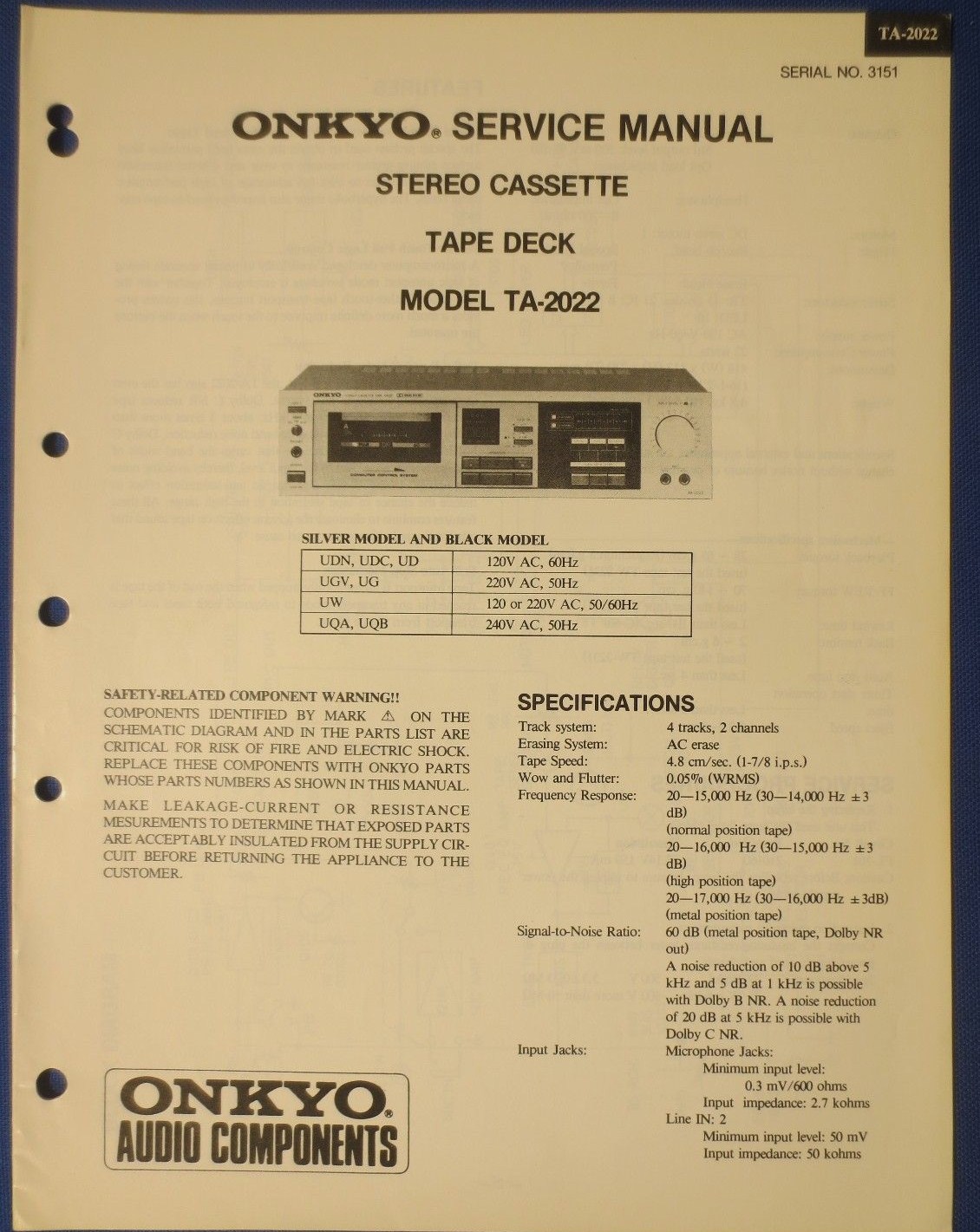 Manuel de service - Service manual