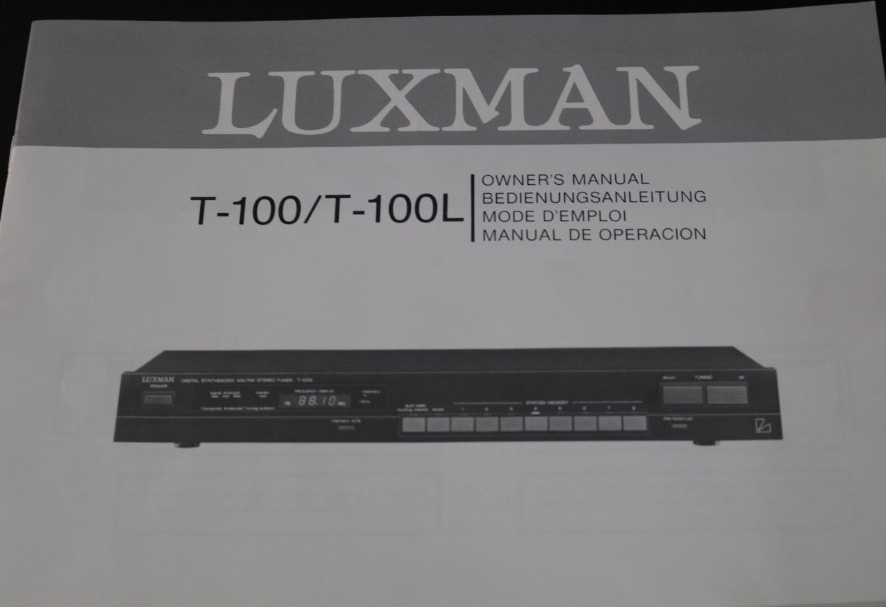 Luxman T-100 et T-100L • Couverture mode d'emploi