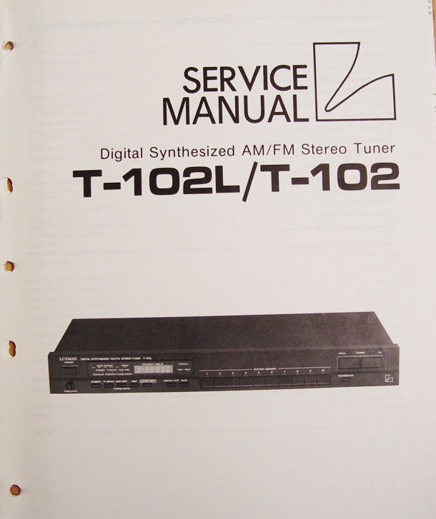 Luxman T-102L et T-102 • Couverture manuel de service