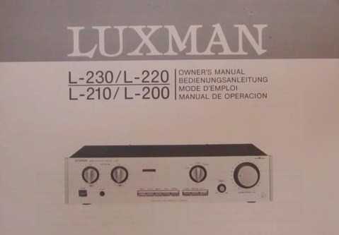 Luxman L-230, L-220, L-210 et L-200 • Couverture mode d'emploi