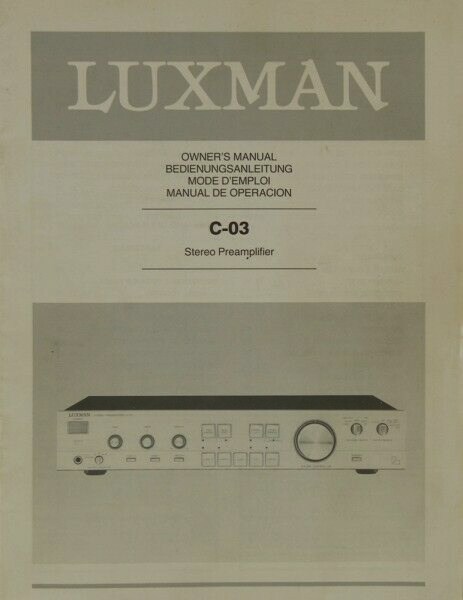 Luxman C-03 • Couverture du mode d'emploi