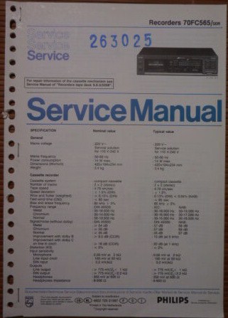 Philips 70 FC 565 • Couverture du manuel de service