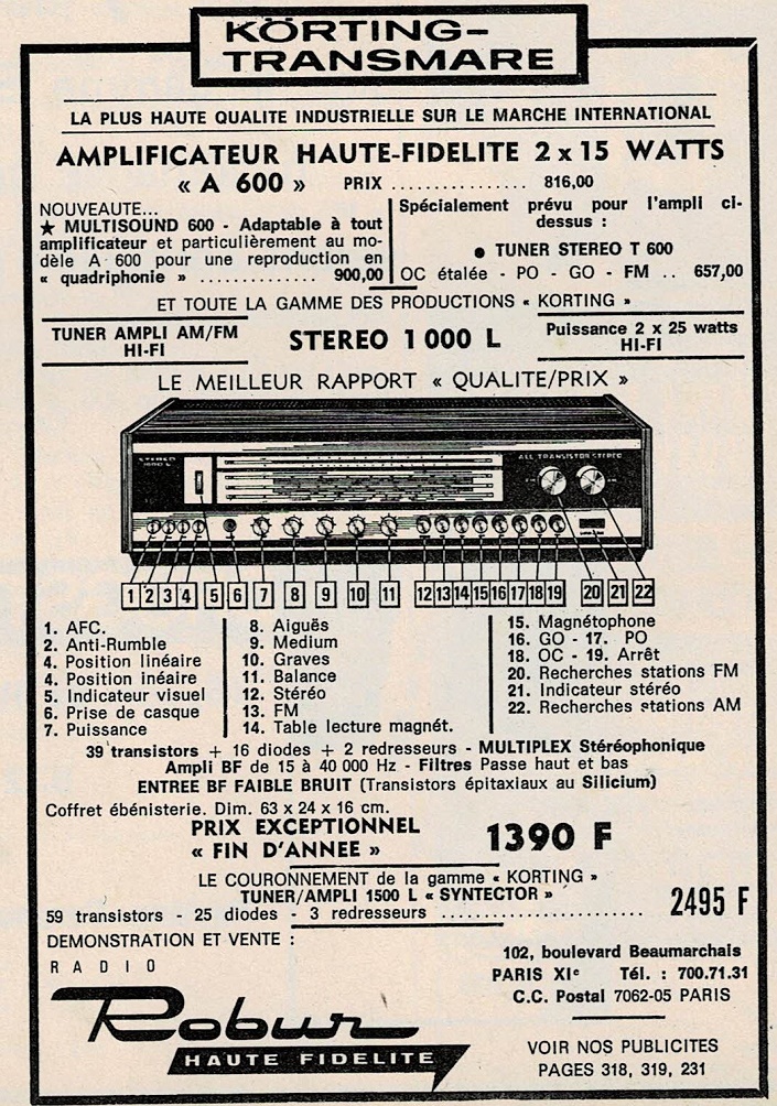Publicité, tarif