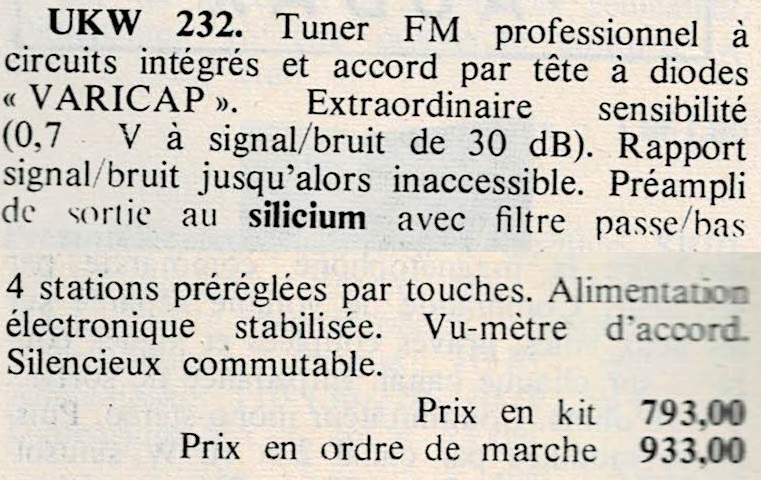 A.C.E.R. UKW 232 • Publicité