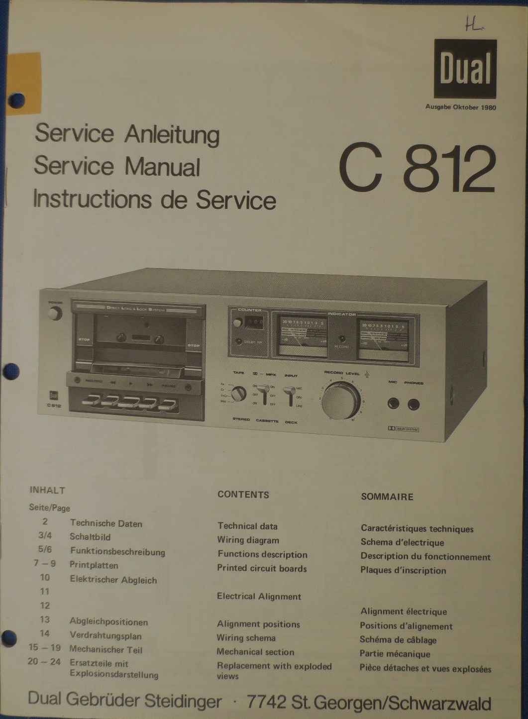 Manuel de service - Service manual
