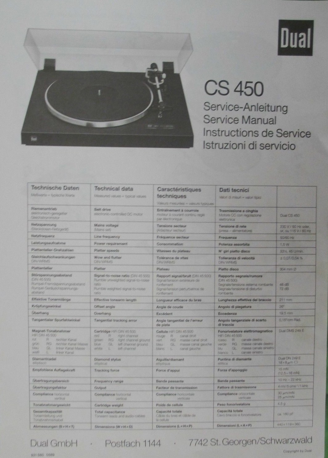 Manuel de service - Service manual