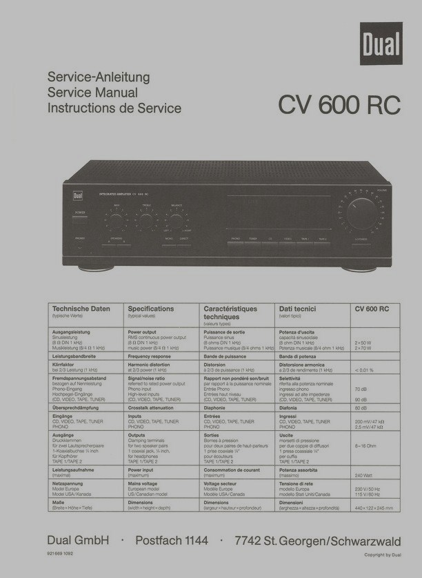 Manuel de service - Service manual