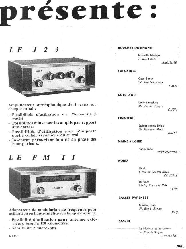 Jason J-23 et FM T-1 • Publicité