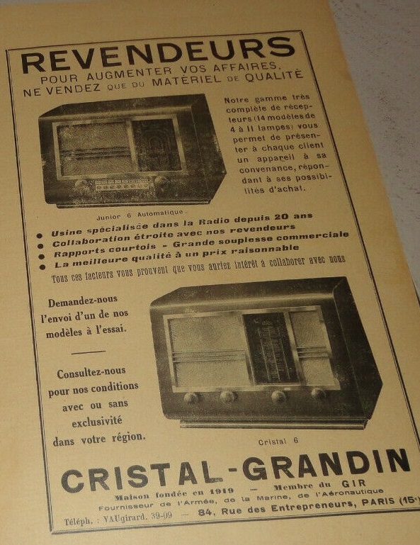 Grandin Publicité 1939