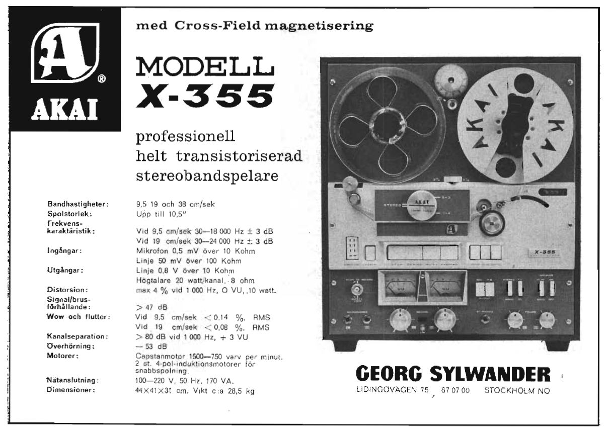 Akai X-355 • Publicité suédoise