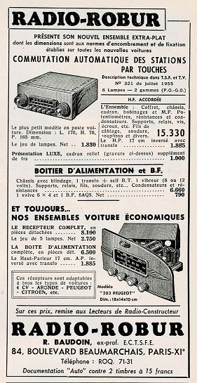 Robur Publicité - Radio Constructeur & Dépanneur N° 112 octobre 1955