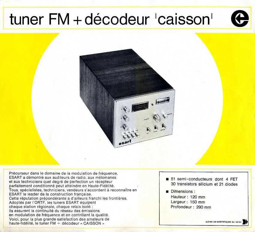 Esart Caisson Tuner FM • Caractéristiques