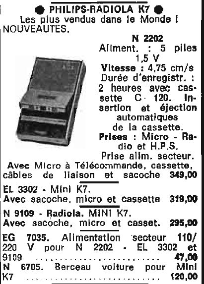 Philips  EL 3302 et  N 2202,  Radiola N 9109 - Publicité