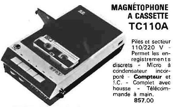 Sony TC-110 A Publicité - Le Haut Parleur - octobre 1971
