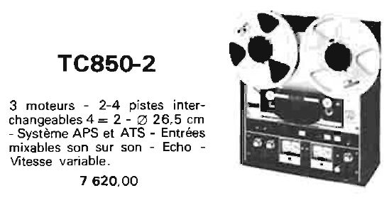 Sony TC-850-2 Publicité  - Le Haut Parleur - octobre 1971