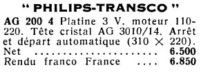 Philips -  Transco AG 2004 Publicité - Radio Constructeur Octobre 1957