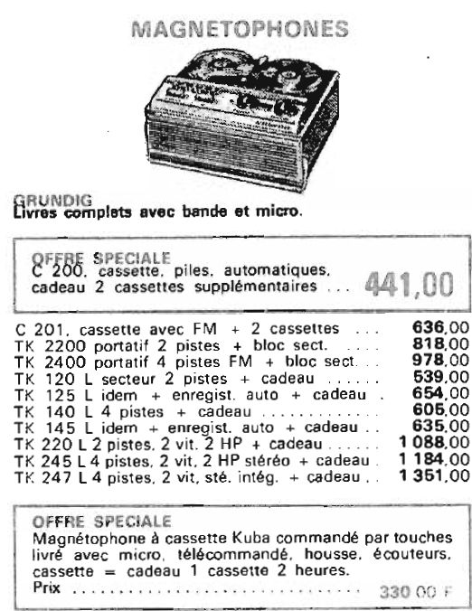 Grundig magnétophones Publicité - Le Haut-Parleur juin 1969