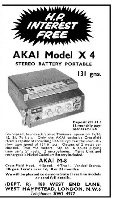 Akai X-IV et M-8 • Publicié anglaise