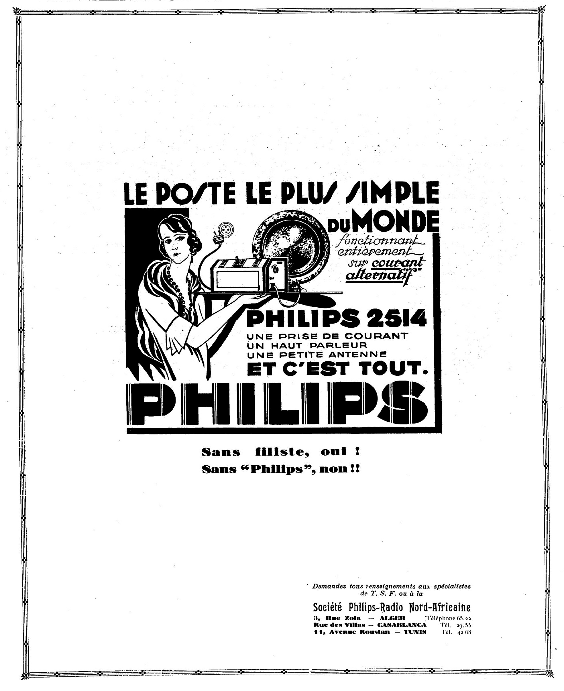 Philips 2514 Publicité 1927