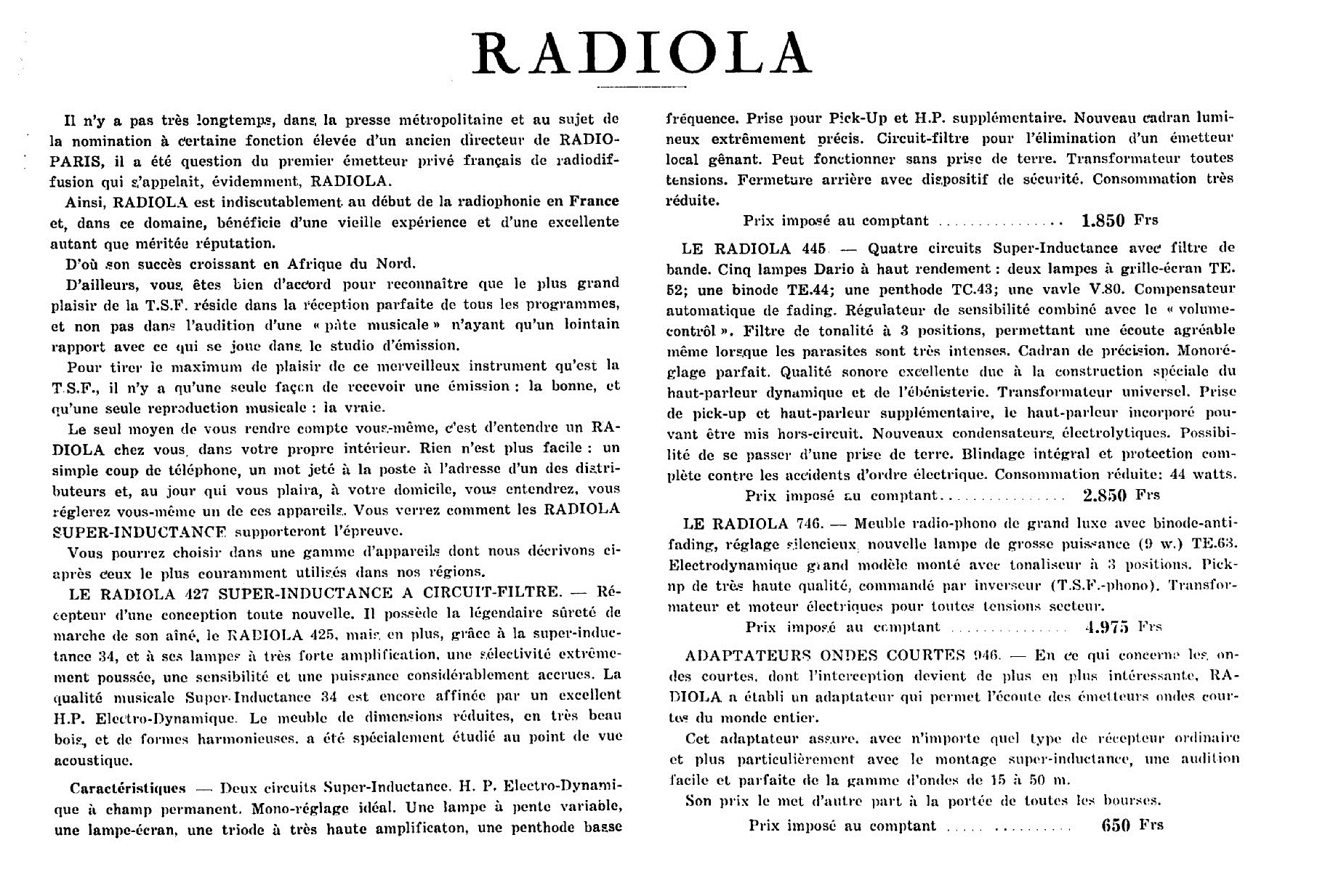 Article de presse 1934