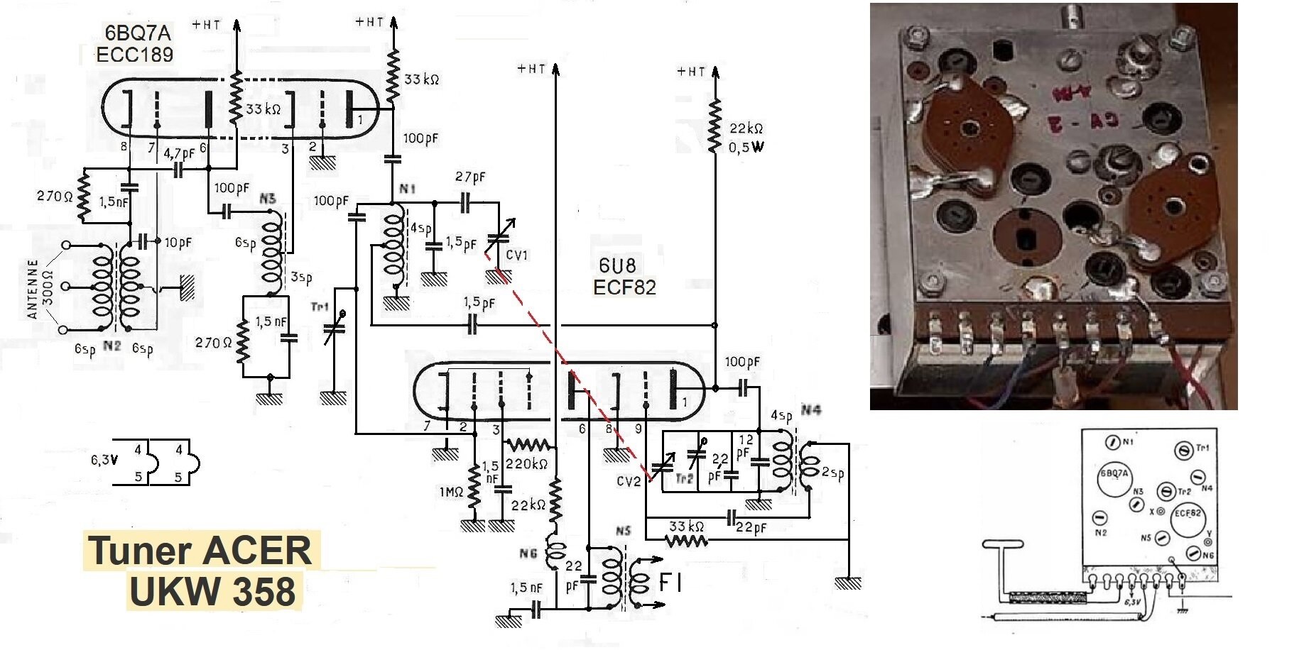 A.C.E.R. UKW 358 • Schéma de la tête FM
