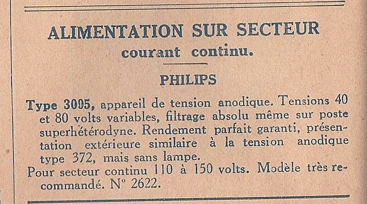 Philips  3005 Extrait de catalogue