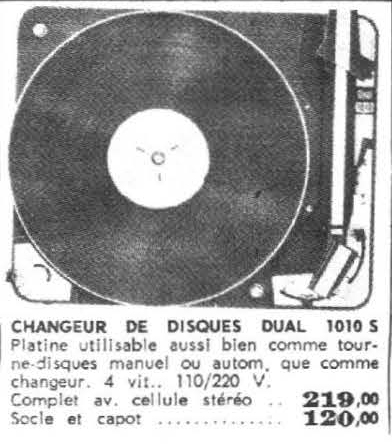 Dual 1010 S • Publicité Le Haut Parleur 1970