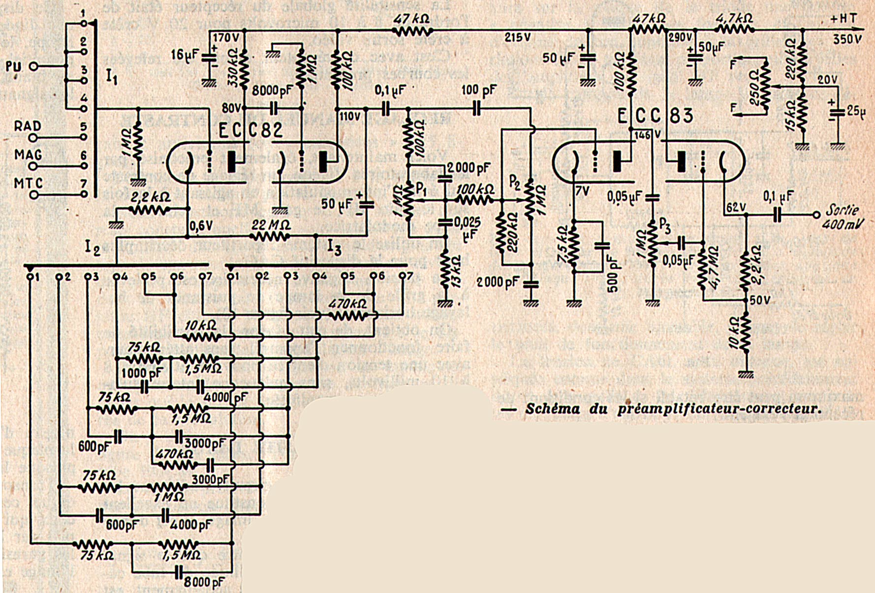 Gaillard Amplificateur Europe • Schéma du préamplificateur-correcteur