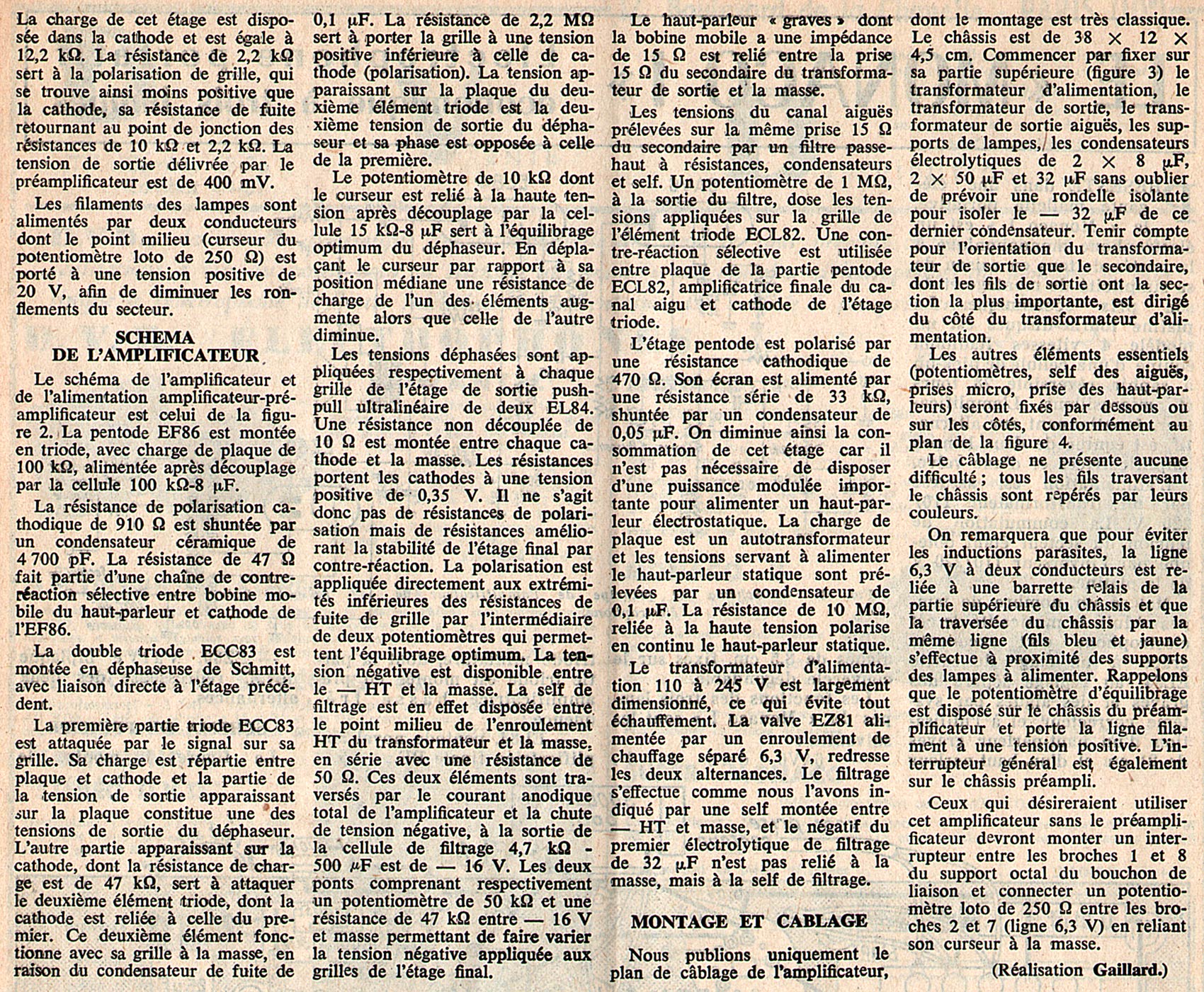 Gaillard Amplificateur Europe • Article - Le Haut-Parleur 1960 (3)