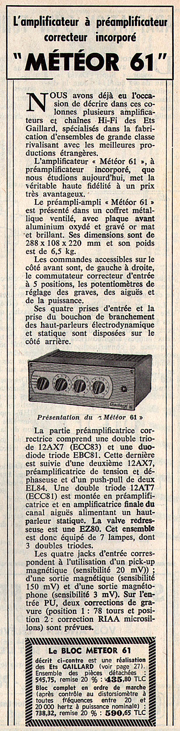 Amplificateur Météor 61